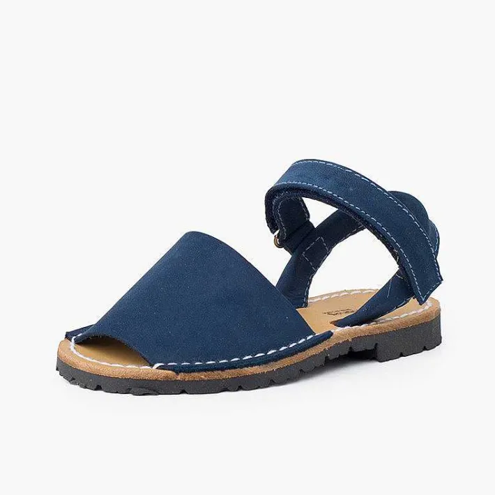 Pisamonas Avarcas Menorcan Sandals>Nubuck Avarcas Menorcan Riptape Sandals