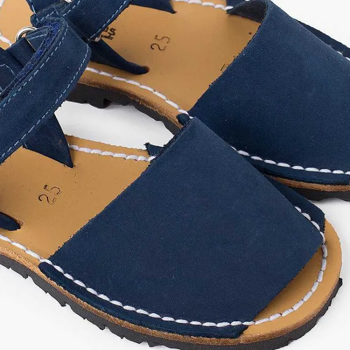 Pisamonas Avarcas Menorcan Sandals>Nubuck Avarcas Menorcan Riptape Sandals