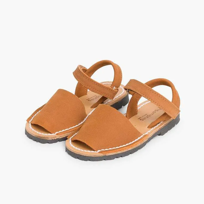 Pisamonas Avarcas Menorcan Sandals>Nubuck Avarcas Menorcan Riptape Sandals