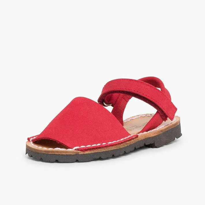 Pisamonas Avarcas Menorcan Sandals>Nubuck Avarcas Menorcan Riptape Sandals