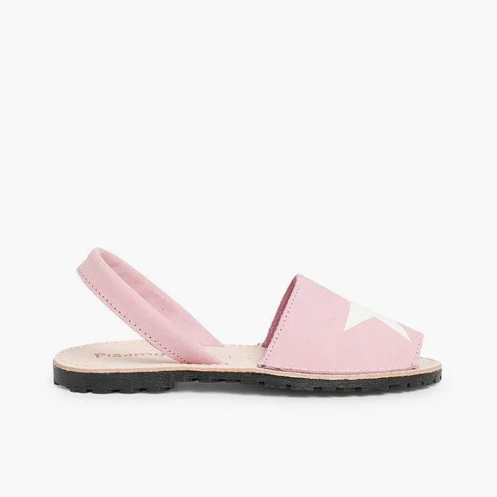 Pisamonas Avarcas Menorcan Sandals>Nubuck Menorcan Sandals With Stars