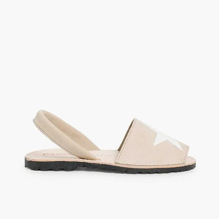 Pisamonas Avarcas Menorcan Sandals>Nubuck Menorcan Sandals With Stars