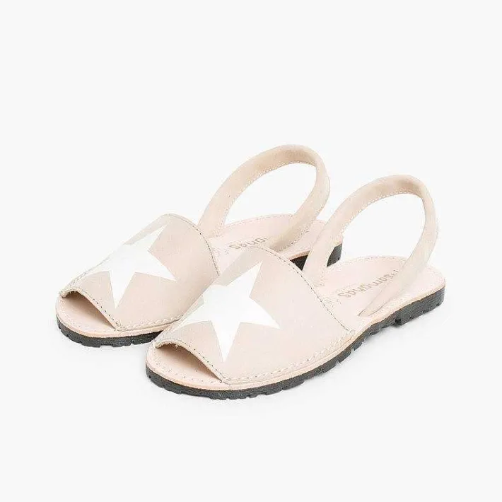 Pisamonas Avarcas Menorcan Sandals>Nubuck Menorcan Sandals With Stars
