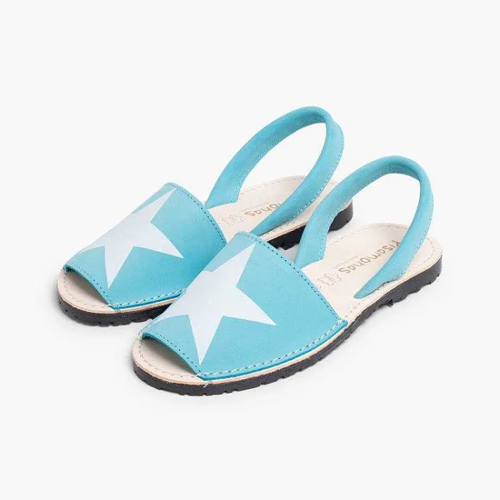 Pisamonas Avarcas Menorcan Sandals>Nubuck Menorcan Sandals With Stars