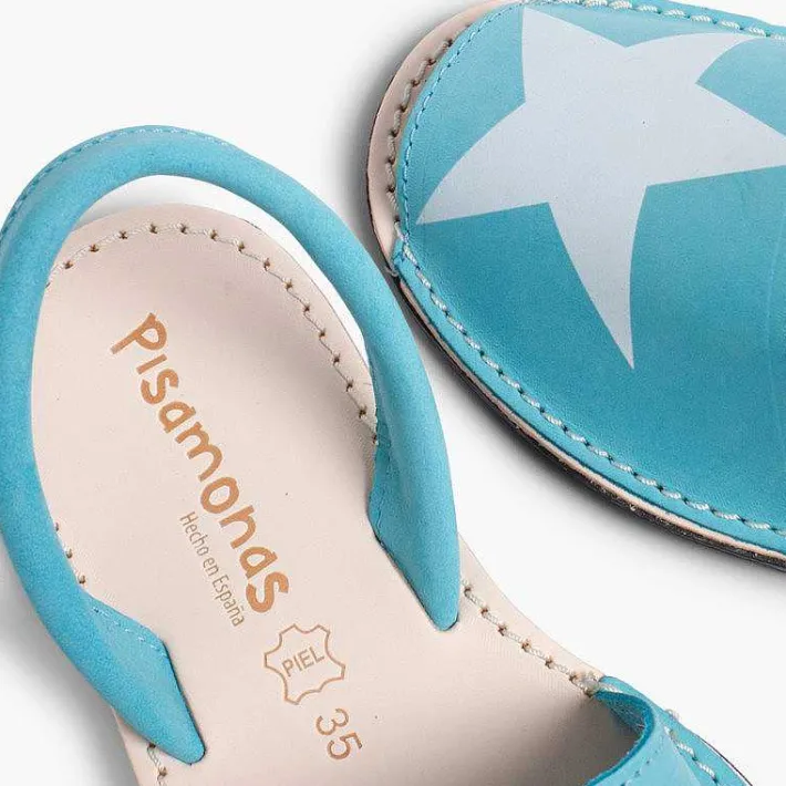 Pisamonas Avarcas Menorcan Sandals>Nubuck Menorcan Sandals With Stars