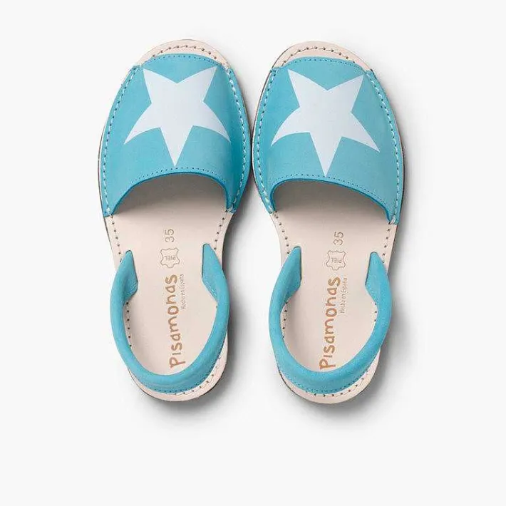 Pisamonas Avarcas Menorcan Sandals>Nubuck Menorcan Sandals With Stars