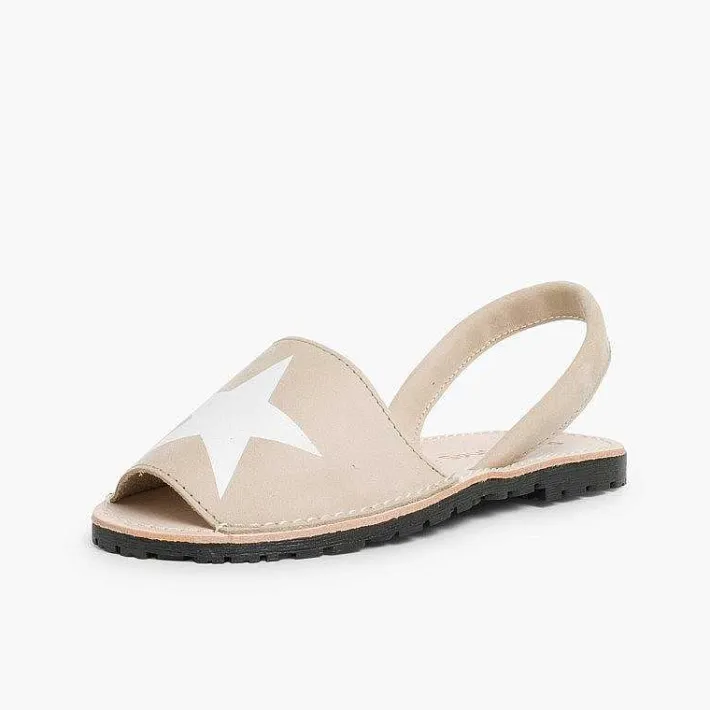 Pisamonas Avarcas Menorcan Sandals>Nubuck Menorcan Sandals With Stars