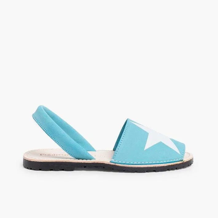 Pisamonas Avarcas Menorcan Sandals>Nubuck Menorcan Sandals With Stars