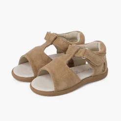Pisamonas Sandals>Open T-Bar Sandal With Soft Heel Colour Beige