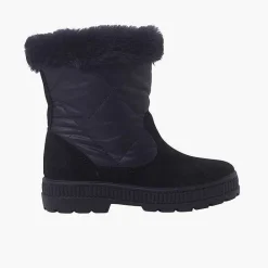 Pisamonas Boots>Padded Fur Collar Boots Colour Navy Blue