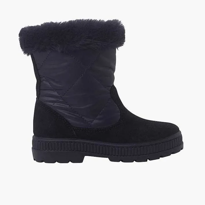 Pisamonas Boots>Padded Fur Collar Boots Colour Navy Blue
