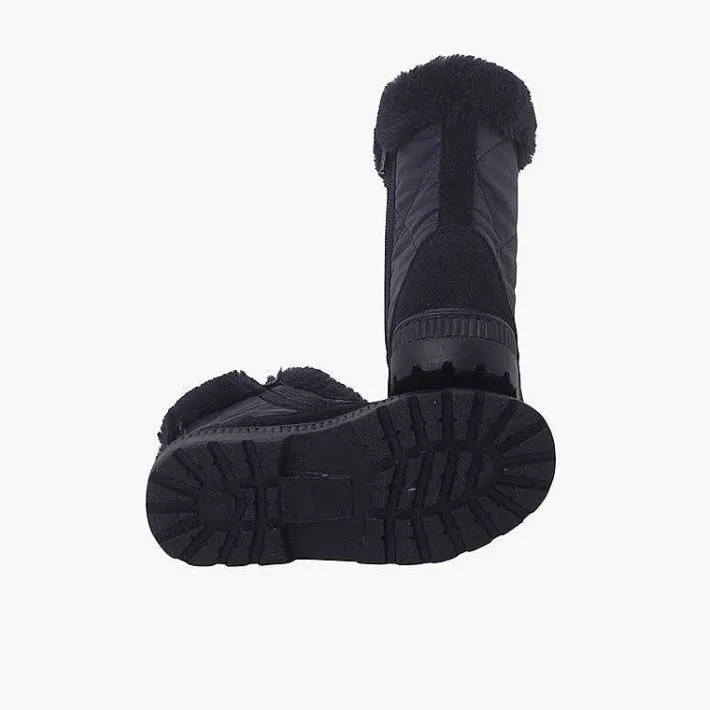 Pisamonas Boots>Padded Fur Collar Boots Colour Navy Blue