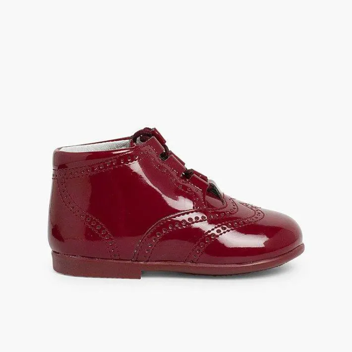Pisamonas Lace Up Oxfords>Patent Type Lace-Up Oxford Booties