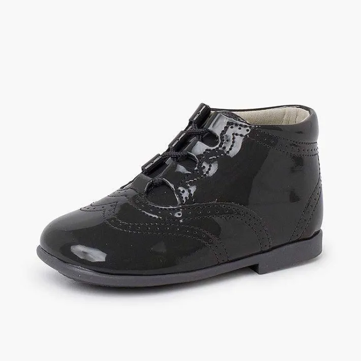Pisamonas Lace Up Oxfords>Patent Type Lace-Up Oxford Booties