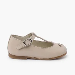Pisamonas Mary Janes>Pearly Leather Mary Janes Die-Cut Design