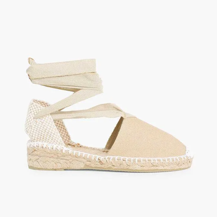 Pisamonas Espadrilles>Plain Ankle-Tie Espadrilles