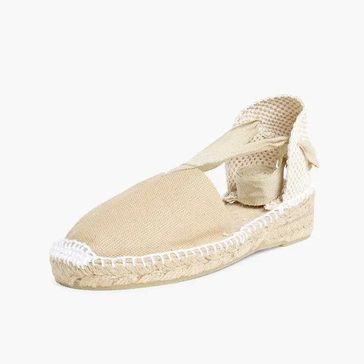 Pisamonas Espadrilles>Plain Ankle-Tie Espadrilles