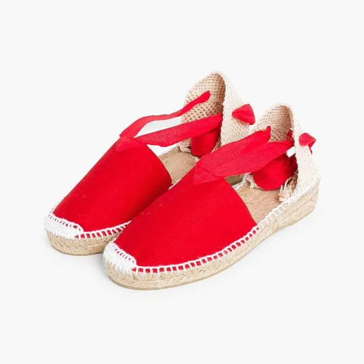 Pisamonas Espadrilles>Plain Ankle-Tie Espadrilles