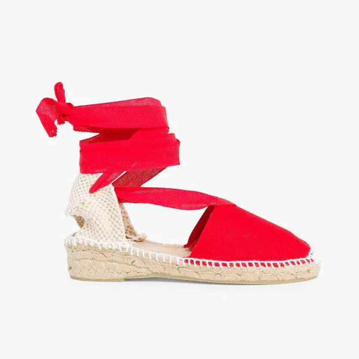 Pisamonas Espadrilles>Plain Ankle-Tie Espadrilles