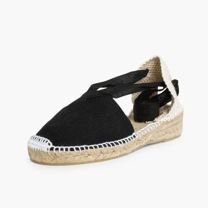 Pisamonas Espadrilles>Plain Ankle-Tie Espadrilles