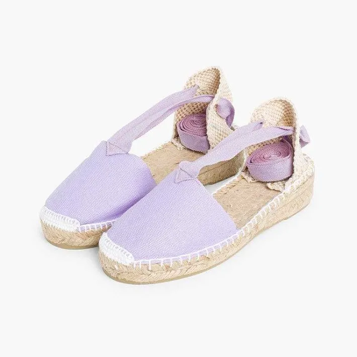 Pisamonas Espadrilles>Plain Ankle-Tie Espadrilles