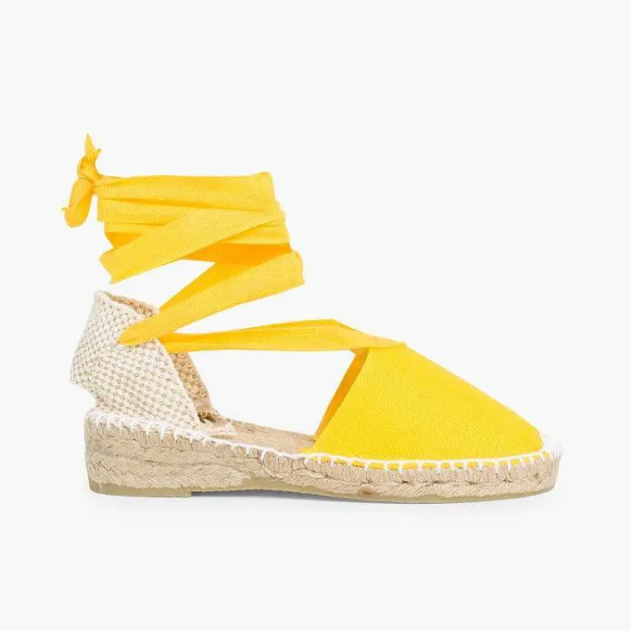 Pisamonas Espadrilles>Plain Ankle-Tie Espadrilles