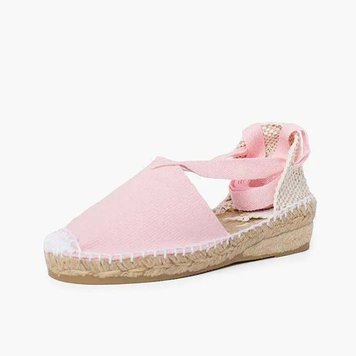 Pisamonas Espadrilles>Plain Ankle-Tie Espadrilles