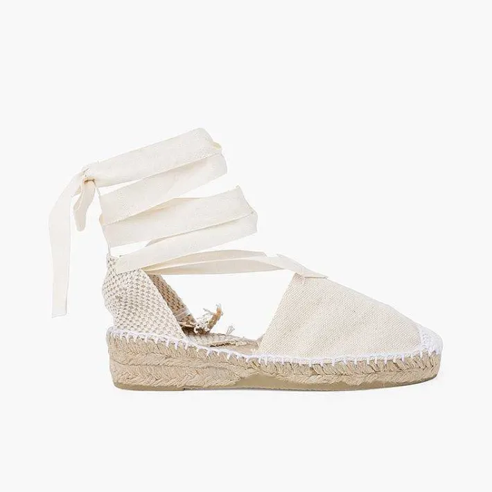 Pisamonas Espadrilles>Plain Ankle-Tie Espadrilles