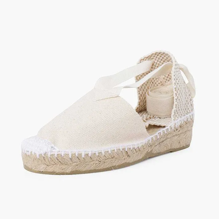 Pisamonas Espadrilles>Plain Ankle-Tie Espadrilles