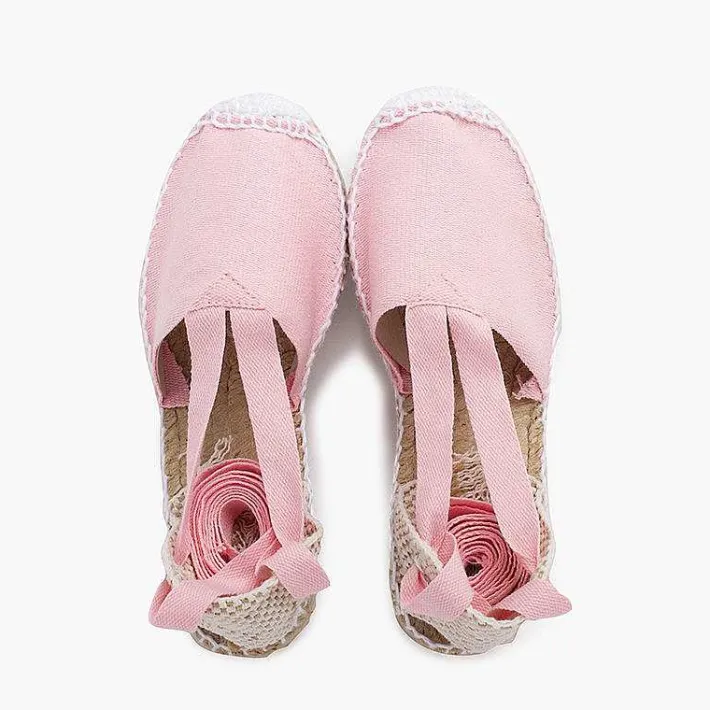 Pisamonas Espadrilles>Plain Ankle-Tie Espadrilles