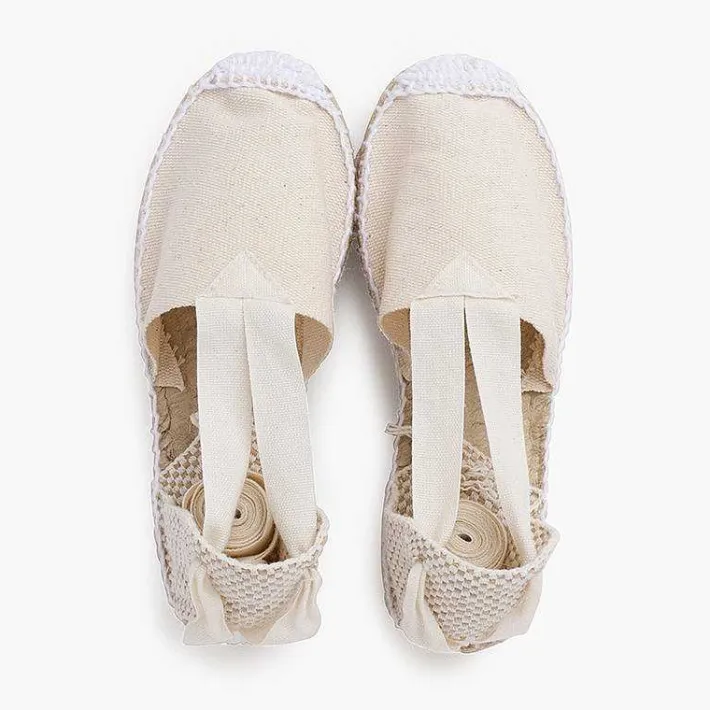 Pisamonas Espadrilles>Plain Ankle-Tie Espadrilles