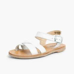 Pisamonas Sandals>Plain Crossed Strap Flat Sandals