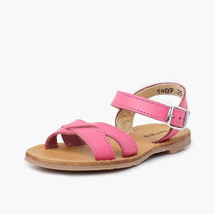 Pisamonas Sandals>Plain Crossed Strap Flat Sandals