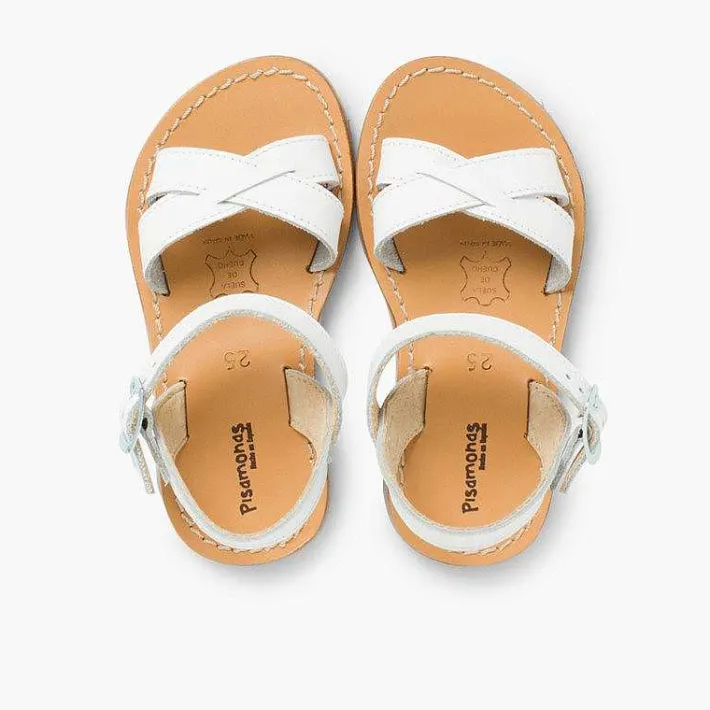 Pisamonas Sandals>Plain Crossed Strap Flat Sandals