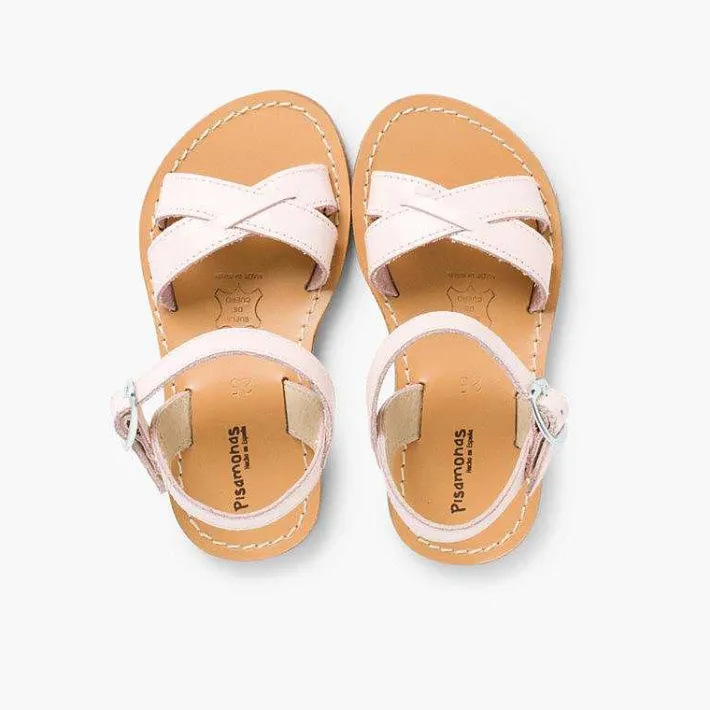 Pisamonas Sandals>Plain Crossed Strap Flat Sandals