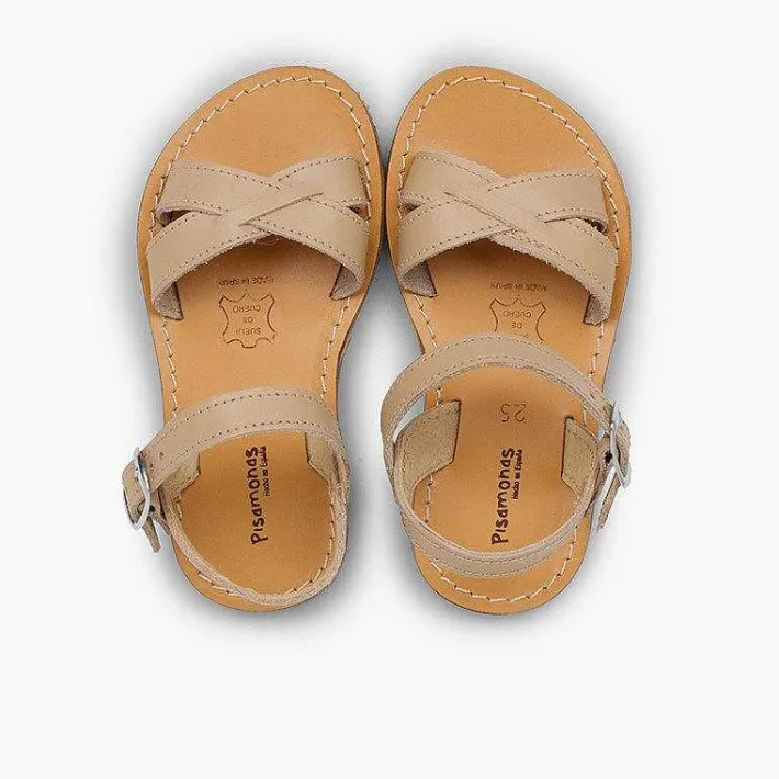 Pisamonas Sandals>Plain Crossed Strap Flat Sandals