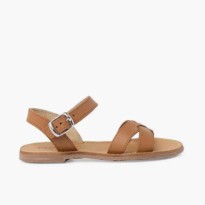 Pisamonas Sandals>Plain Crossed Strap Flat Sandals
