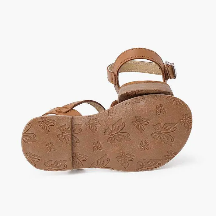 Pisamonas Sandals>Plain Crossed Strap Flat Sandals