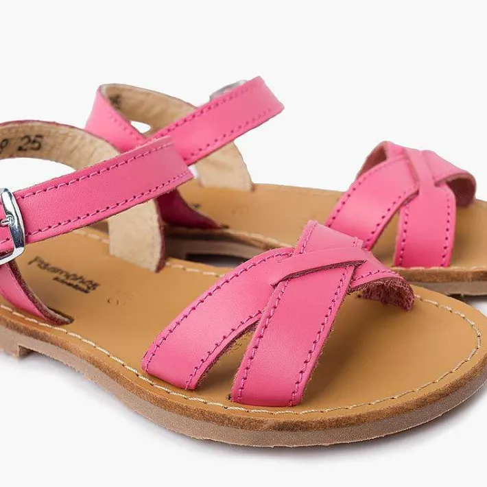 Pisamonas Sandals>Plain Crossed Strap Flat Sandals