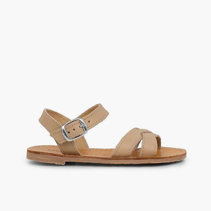 Pisamonas Sandals>Plain Crossed Strap Flat Sandals