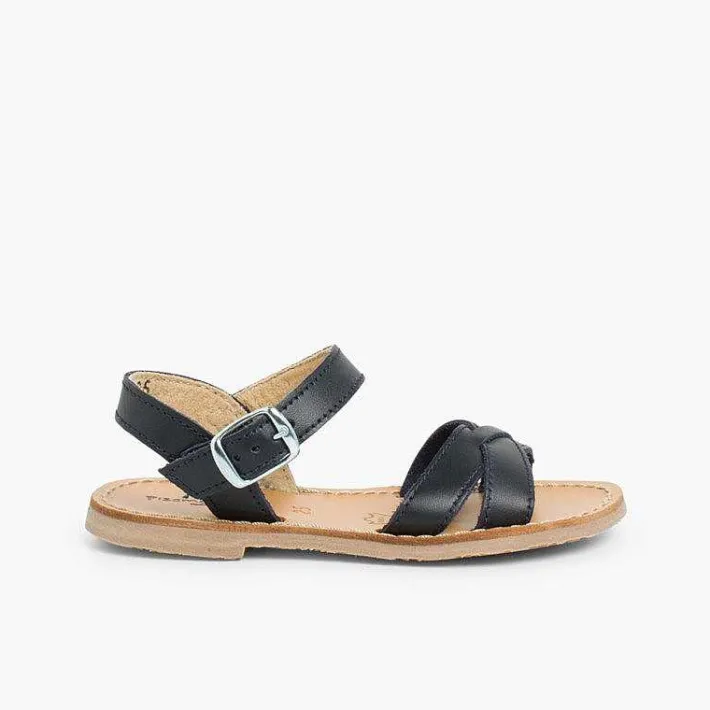 Pisamonas Sandals>Plain Crossed Strap Flat Sandals