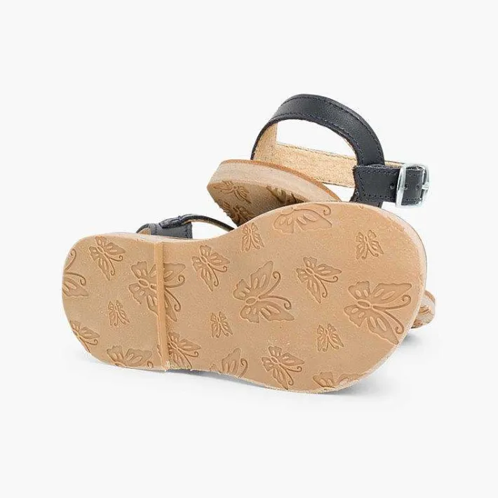 Pisamonas Sandals>Plain Crossed Strap Flat Sandals
