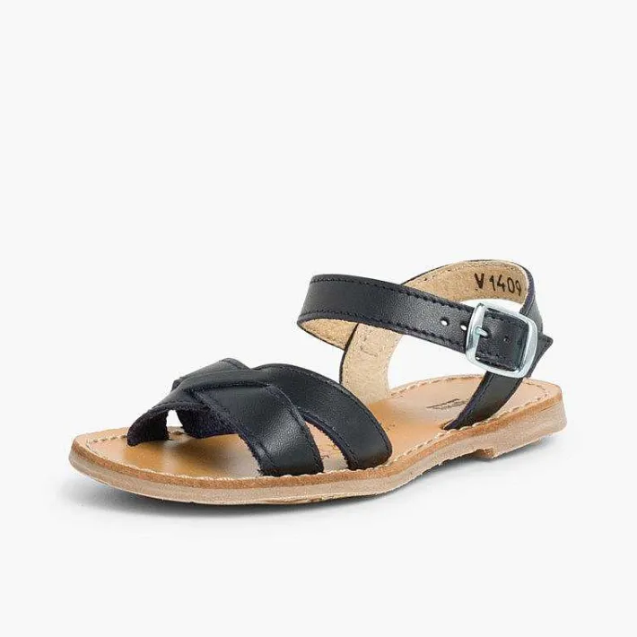 Pisamonas Sandals>Plain Crossed Strap Flat Sandals