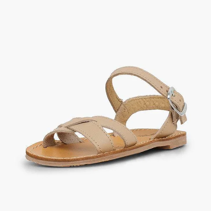 Pisamonas Sandals>Plain Crossed Strap Flat Sandals