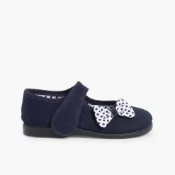 Pisamonas Mary Janes>Polka Dots Loop Fasteners And Bow Mary Janes