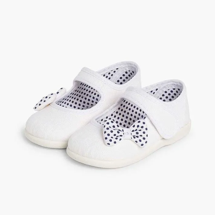 Pisamonas Mary Janes>Polka Dots Loop Fasteners And Bow Mary Janes