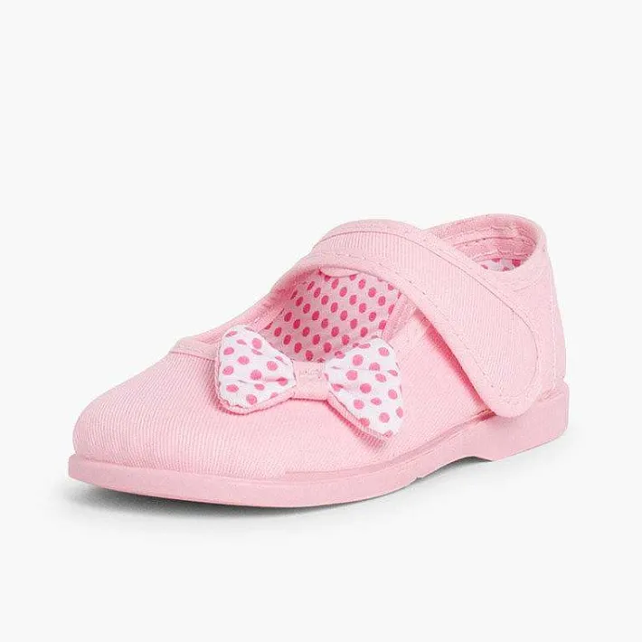 Pisamonas Mary Janes>Polka Dots Loop Fasteners And Bow Mary Janes