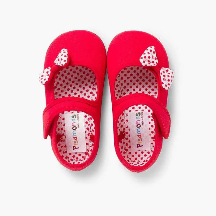 Pisamonas Mary Janes>Polka Dots Loop Fasteners And Bow Mary Janes