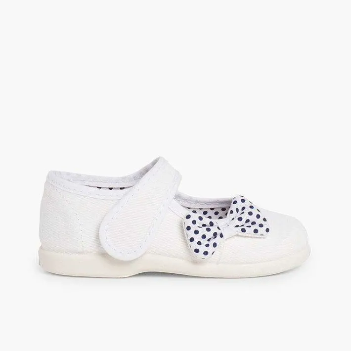 Pisamonas Mary Janes>Polka Dots Loop Fasteners And Bow Mary Janes