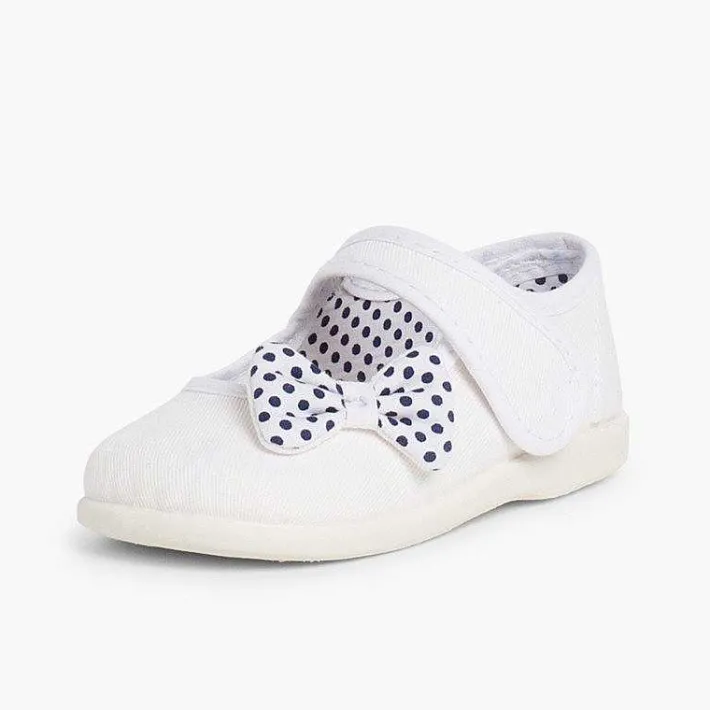 Pisamonas Mary Janes>Polka Dots Loop Fasteners And Bow Mary Janes